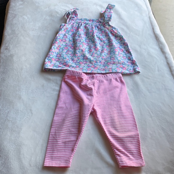 Carter's Matching Sets Carters 2 Piece Set Floral Top Striped
